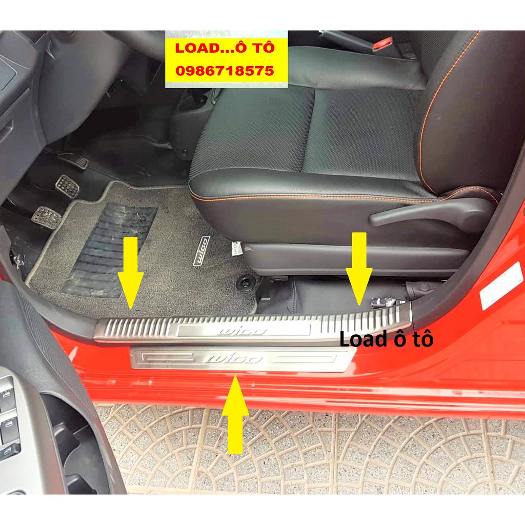 Ốp Bậc Chân, Nẹp Bước Chân Xe Toyota Wigo 2022-2018 Mẫu Titan Cao Cấp Load Ô Tô