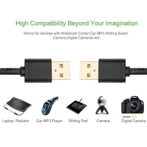 Dây USB 2.0 (đực sang đực) dài UGREEN US102 - Hàng phân phối chính hãng - Bảo hành 18 tháng