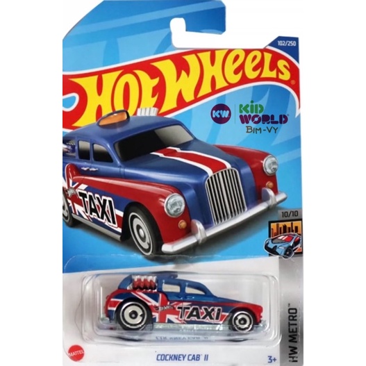 Xe mô hình Hot Wheels basic Taxi Cockney Cab II HCW55.