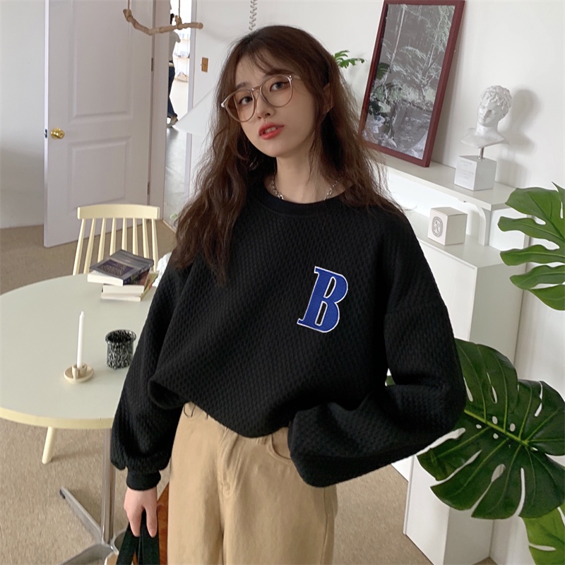 Áo sweater dài tay in họa tiết thời trang Hàn Quốc cho nữ | BigBuy360 - bigbuy360.vn