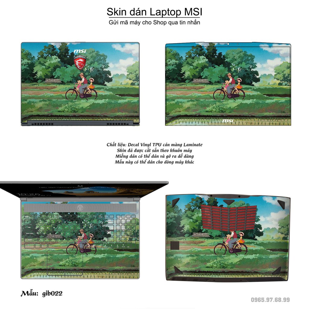 Skin dán Laptop MSI in hình Ghibli anime (inbox mã máy cho Shop)