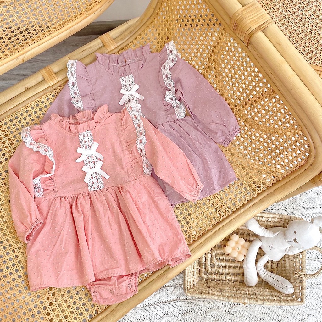 Áo liền quần Sanlutoz làm bằng cotton phong cách công chúa cho bé gái