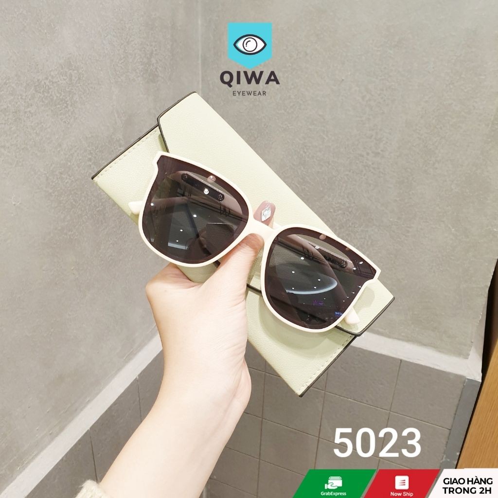 Kính mát nữ gọng nhựa cao cấp không lóa không xước loại tia UV400, kính mắt Qiwa Eyewear - 5023