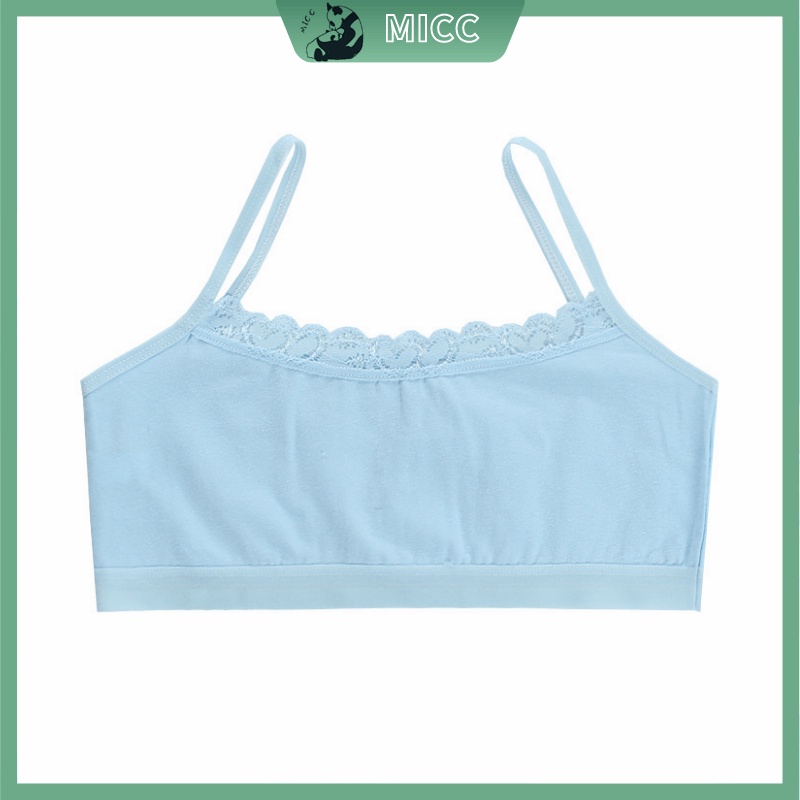 Áo lót cotton viền ren thoáng khí cho bé gái 8-12 tuổi