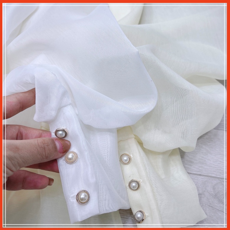 Áo sơ mi tơ óng 2 lớp cổ nơ ngọc siêu hot có ảnh thật | BigBuy360 - bigbuy360.vn