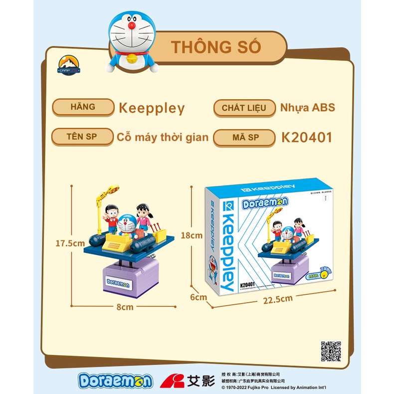 Đồ chơi lắp ráp xếp hình Doraemon cỗ máy thời gian K20401  chính hãng Keeppley