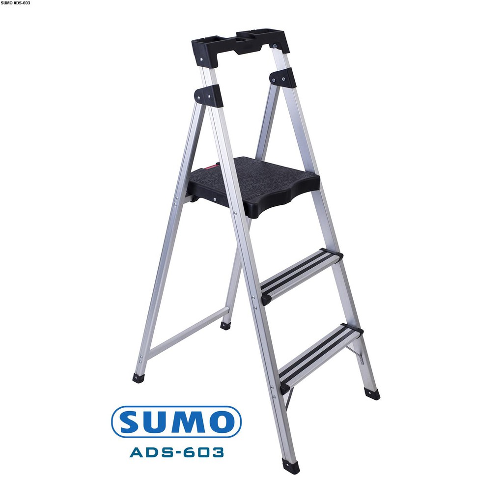 Thang nhôm ghế gấp gọn 3 bậc Sumo-Thái Lan ADS603 ( chiều cao bậc cao nhất 72cm) bảo hành chính hãng 24 tháng