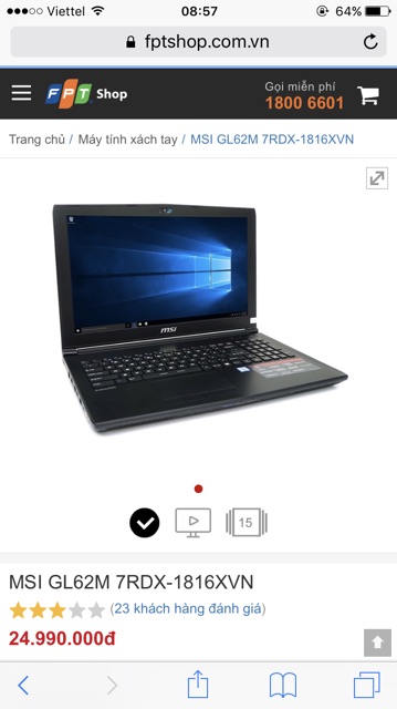 LAPTOP MSI GL62M 7RDX - 1816XVN | BigBuy360 - bigbuy360.vn
