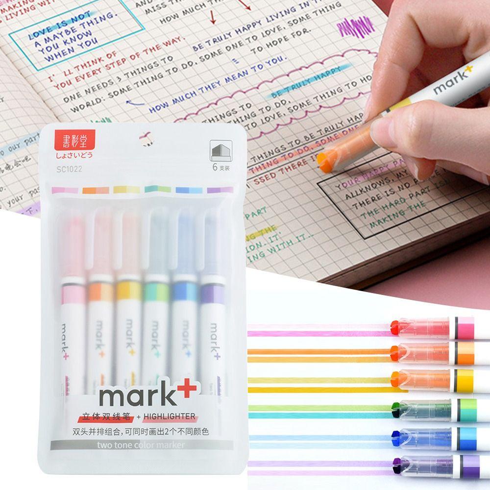 Set 6 Bút Bắt Sáng Màu Sắc Cầu Vồng Xinh Xắn