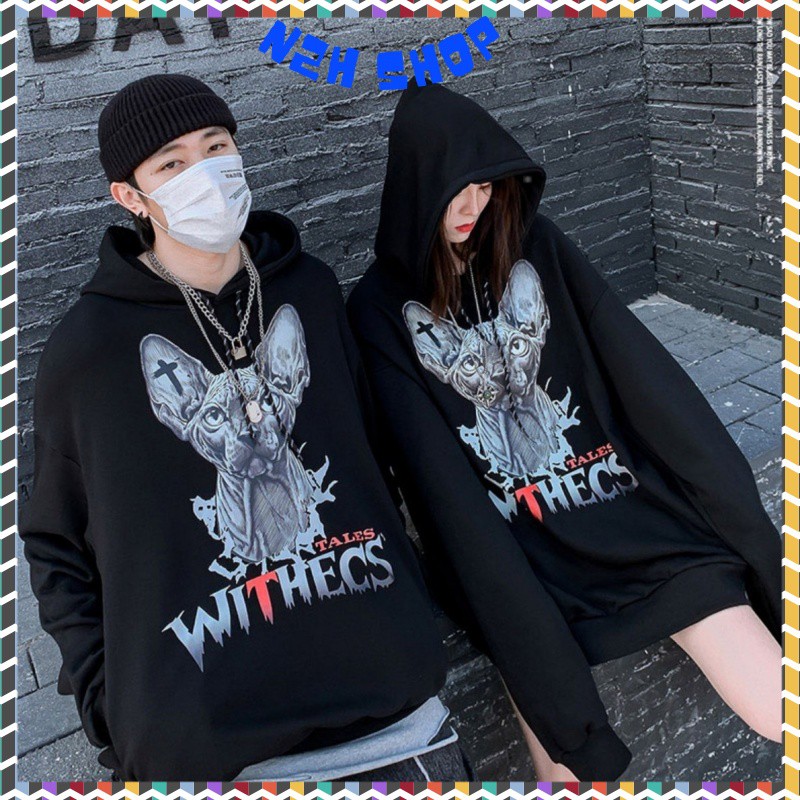 Áo Khoác Nỉ Nam Nữ Form Rộng Dưới 60kg Dáng Dài In Hình Phù Thủy Withecs,Áo Hoodie Unisex Mùa Đông N2H Shop | BigBuy360 - bigbuy360.vn