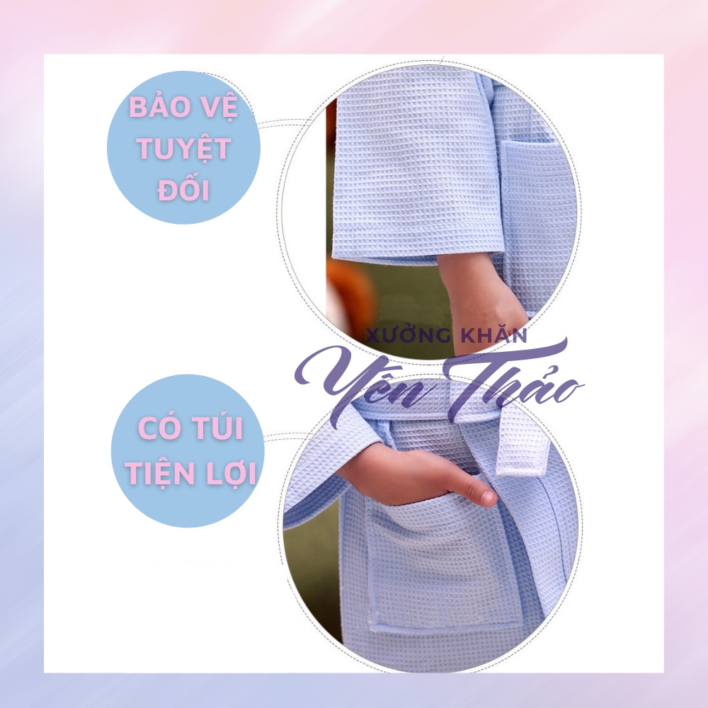 Áo Choàng Tắm Trẻ Em Tổ Ong 100% COTTON Cho Khách Sạn, Spa, Nhà Nghỉ  Mềm Mịn, Thấm Hút Nước Tốt, Thoáng Khí Bốn Mùa