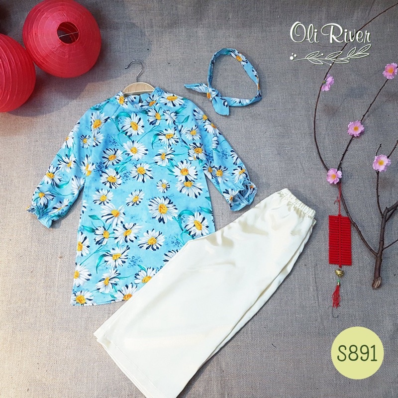 Áo dài bé gái oli river