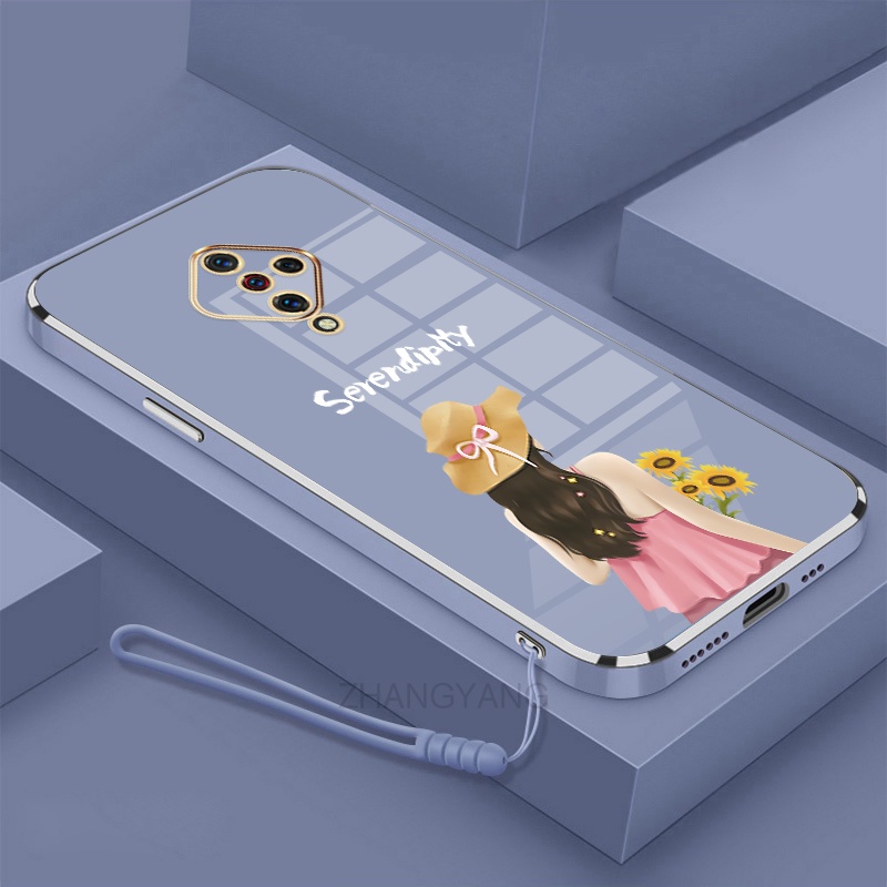 ốp lưng vivo s1 pro Ốp Điện Thoại TPU Silicon Viền Mạ Màu Hình Cô Gái Xinh Đẹp Cho vivo s1 pro