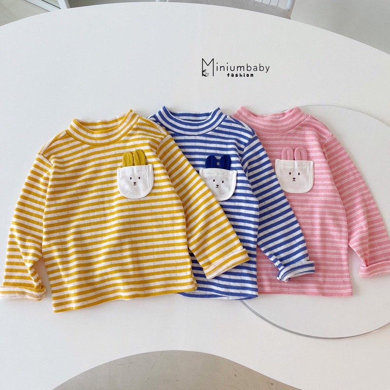 _Áo cotton dài tay thu đông in thỏ cho bé 8 đến 20kg