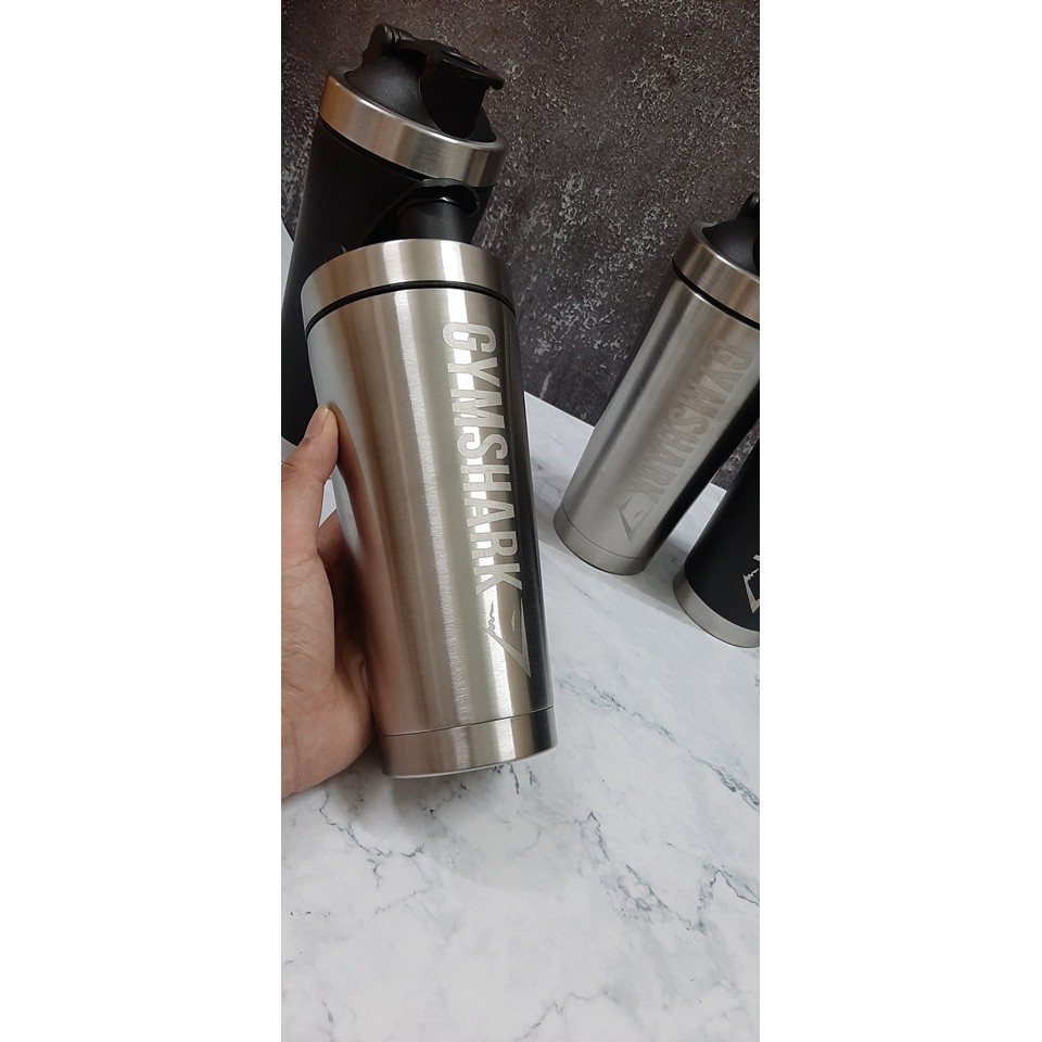 Bình Lắc Shaker Tập Gym - Chai Nước Inox Gym Shark Giữ Nhiệt