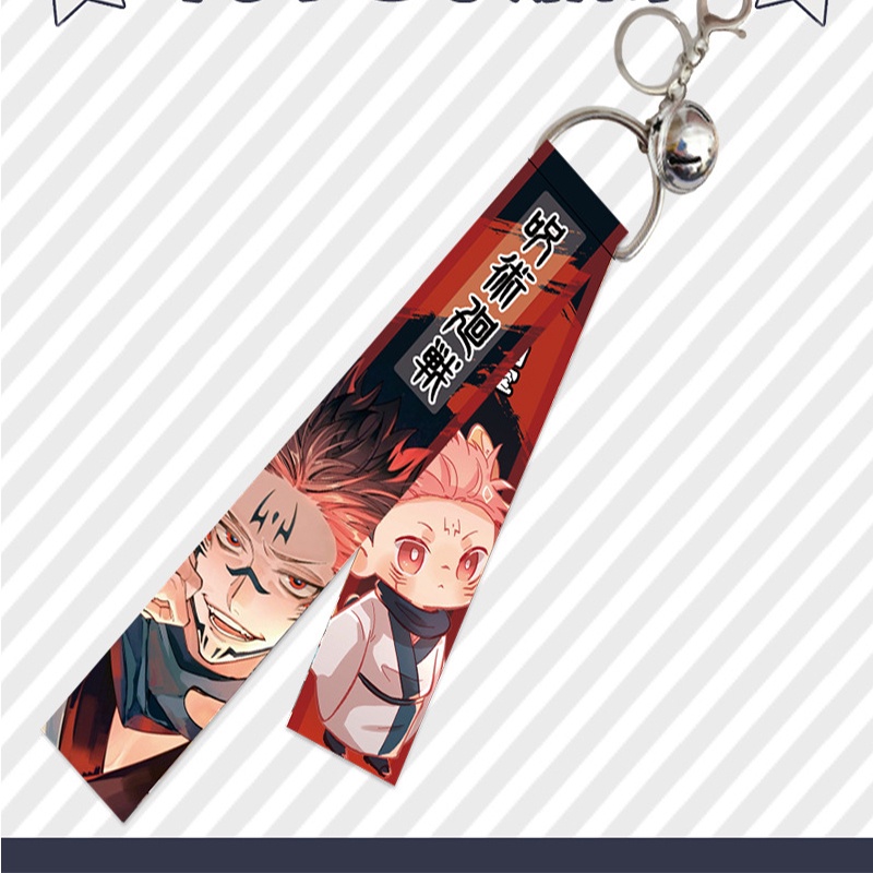 Móc Khóa Gắn Chuông Và Dây Ruy Băng Thời Trang Anime Jujutsu Kaisen Yuji Itadori Gojo Satoru