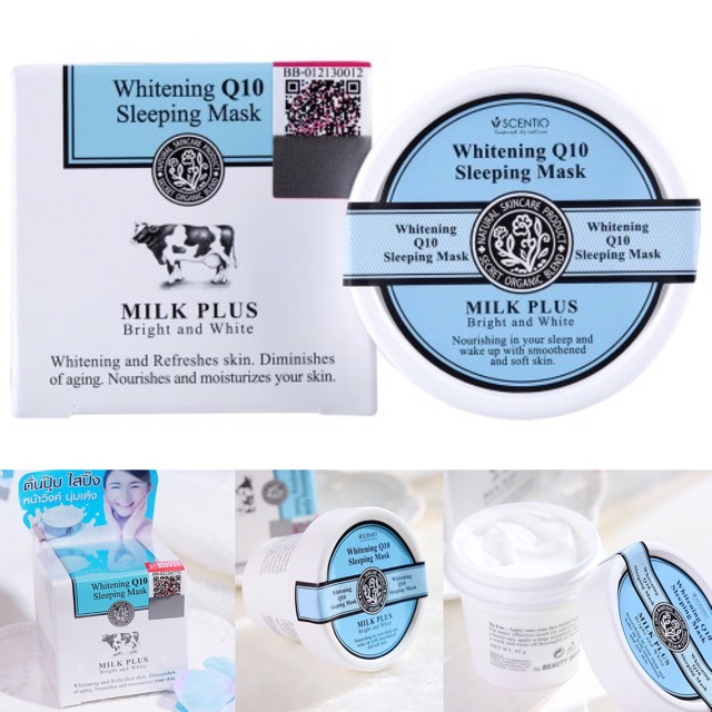 Mặt Nạ Ngủ Dưỡng Da Trắng Sáng & Mịn Màng Whitening Q10 Sleeping Mask Scentio BEAUTY BUFFET  45g - Thái Lan