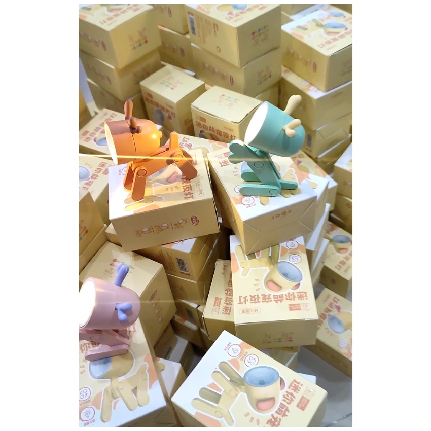 Đèn Led Mini Đọc Sách, Decor Bàn Học Hình Chú Chó, Hươu Có Khớp Điều Chỉnh Nhiều Màu Sắc