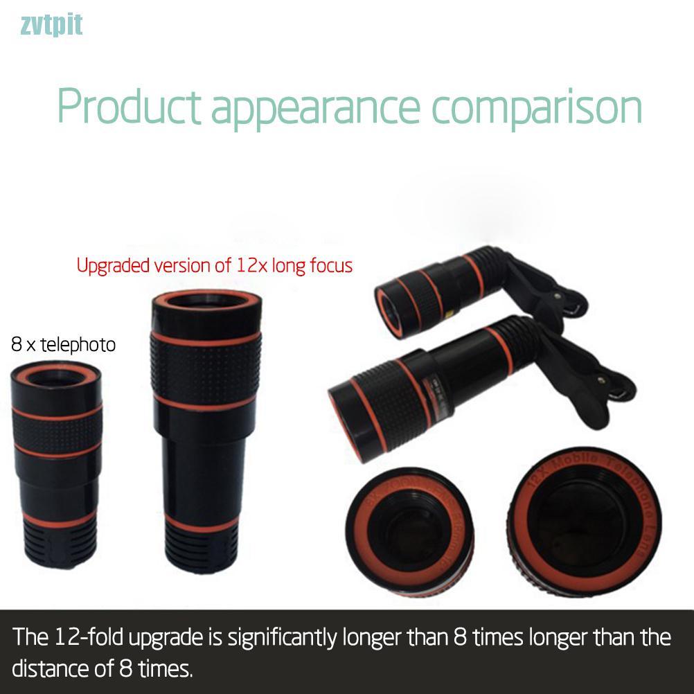 [ZVT] Clip-on 12x Optical Zoom HD Tele Camera Lens For Universal Mobile Phone  PT