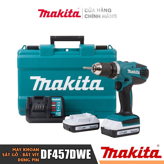 [Chính Hãng] Máy Khoan Bắt Vít Dùng Pin Makita DF457DWE (18V), Bảo Hành Tại Các TTBH Toàn Quốc