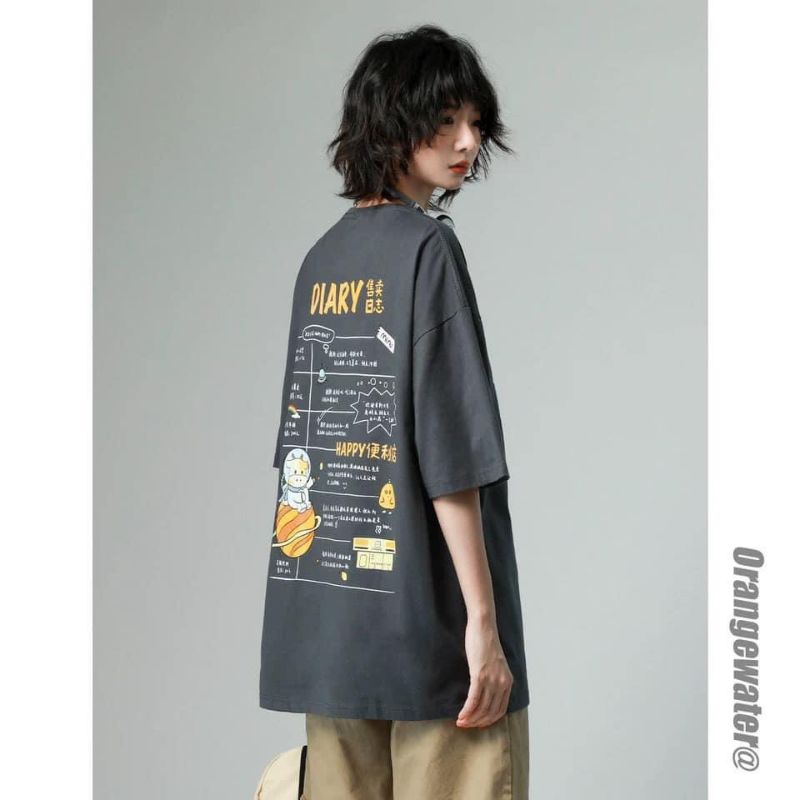 Áo thun cotton tay lỡ unisex - - ÁO DIARI - - mẫu hot 2022