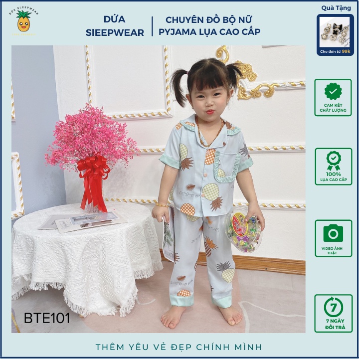 Bộ Đồ Ngủ Pijama cộc tay bé gái,sét quần áo trẻ em mặc nhà lụa mango nhiều màu size Nhí và Đại (12-40kg)