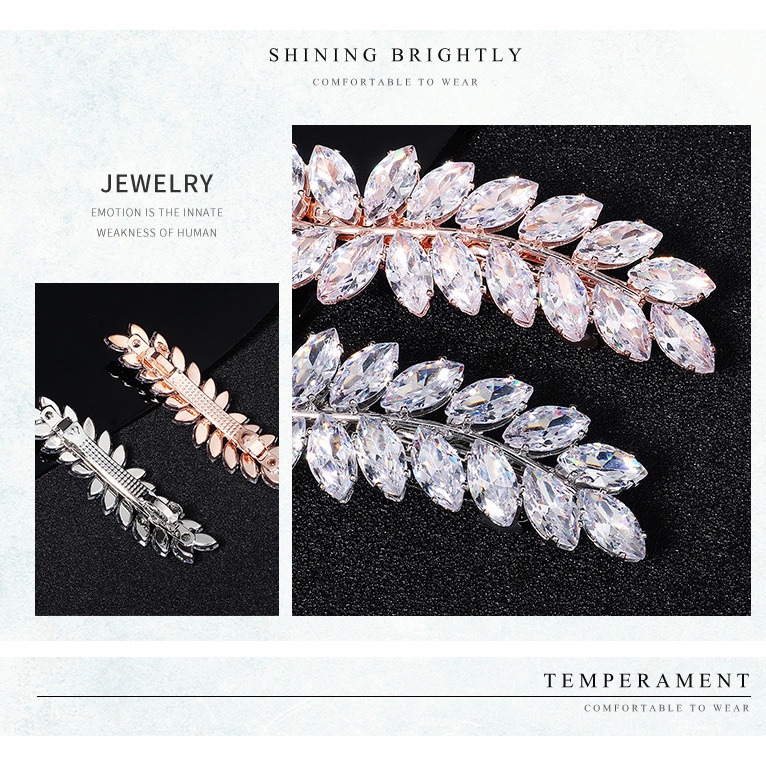 Kẹp tóc Haimeikang đính đá Zircon phong cách mori Hàn Quốc thời trang cá tính cho nữ