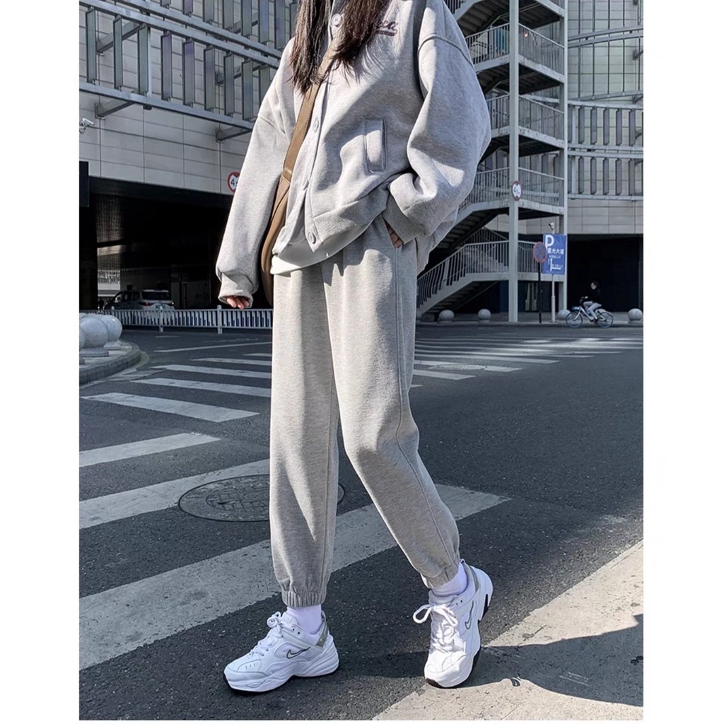 40-100kg Quần jogger nam nữ ống rộng unisex bo gấu bigsize thu đông basic pants NHIỀU MÀU(lai thun)