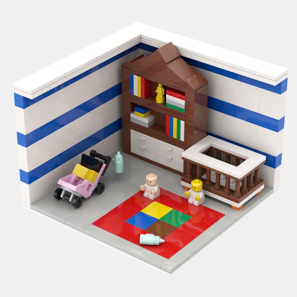 [FunBrick] Đồ Chơi Mô Hình Xe Đẩy Em Bé Cot DIY Tương Thích Với Đồ Chơi Khối Xây Dựng Cổ Điển Phù Hợp Làm Quà Tặng