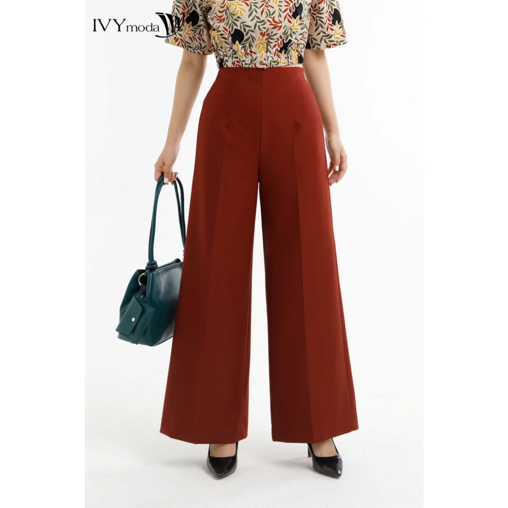 Quần dài nữ ống rộng IVY moda MS 22M7617