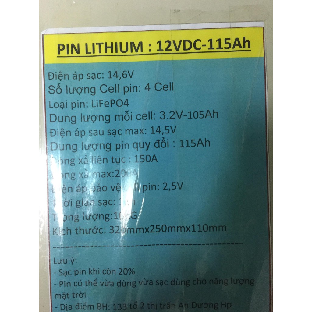 Pin Lithium 12VDC-100Ah (Dung lượng thực) chống nước