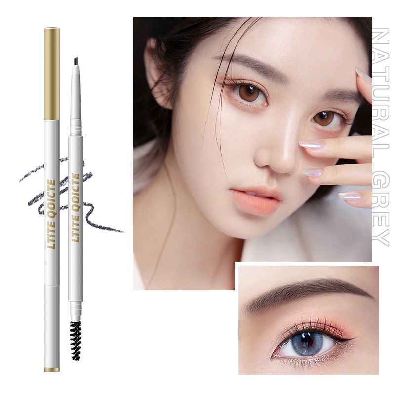 [Hàng mới về] Chì kẻ mày QOICTE hai đầu dạng xoay tự động trang điểm lâu trôi kháng mồ hôi dễ tẩy trang