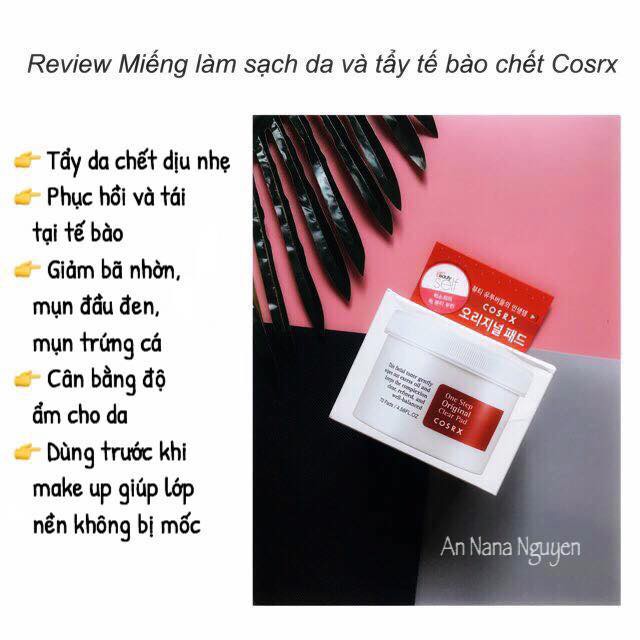 Bông tẩy da chết dành cho da dầu, mụn Cosrx One Step Pimple Clear Pad