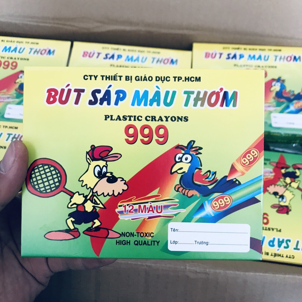 BÚT SÁP MÀU, Bút sáp tô màu Bút màu thơm 12 màu cho bé_ màu 999