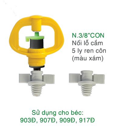 BỊCH 10 CÁI NỐI LỖ CẮM 5 LY REN CÔN (BỊCH 10 CÁI)