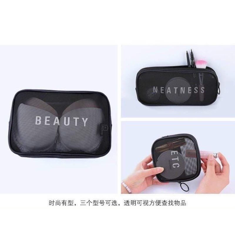 SET 3 TÚI BEAUTY ĐỰNG MỸ PHẨM