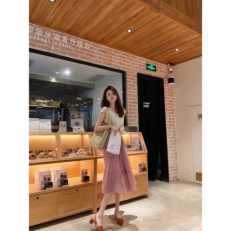 Áo Croptop Dệt Kim Cổ Vuông Phối Ren Phong Cách Pháp Thời Trang Mới Cho Nữ