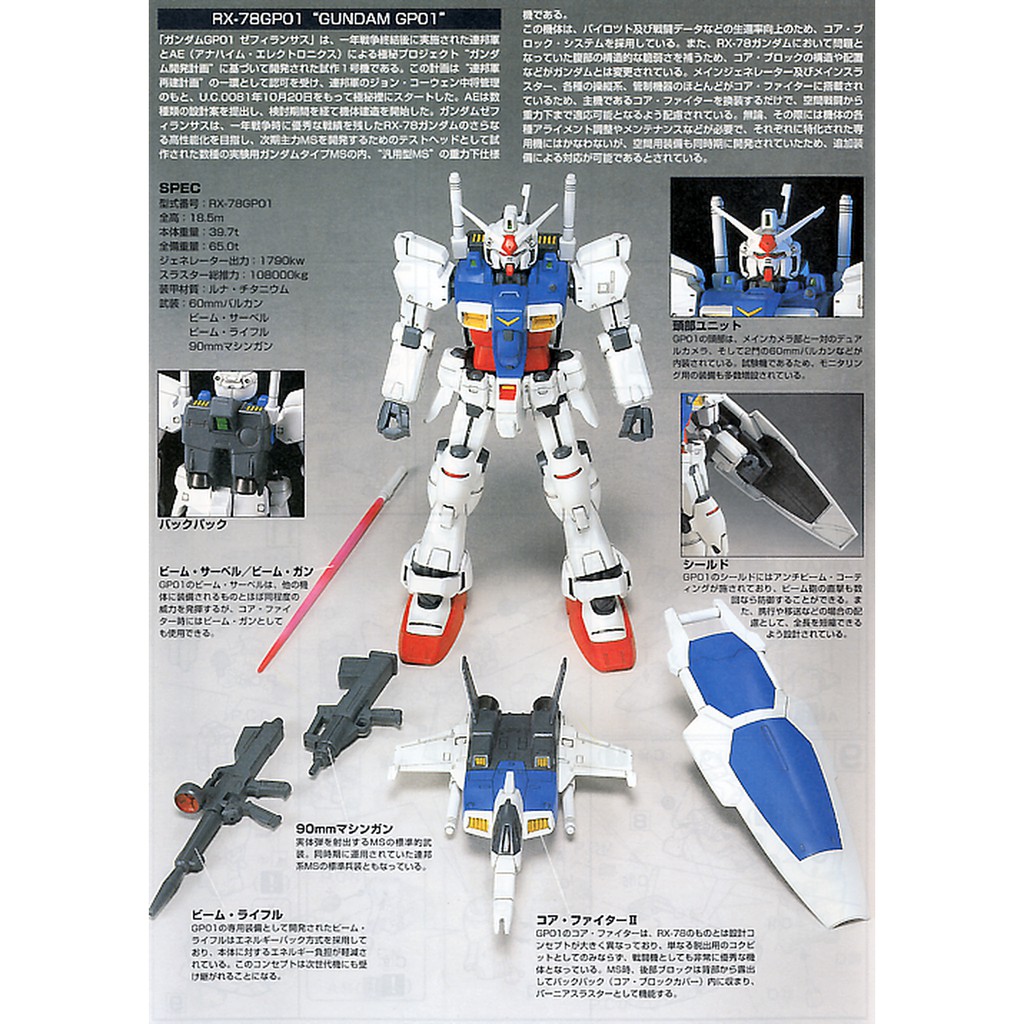Mô hình HG UC RX-78 GP01Fb Gundam Full Vernian Bandai 4573102603920