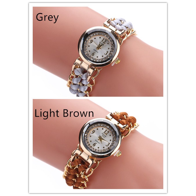 Đồng Hồ Analog Máy Quartz Dây Bện Đính Đá Thời Trang | BigBuy360 - bigbuy360.vn