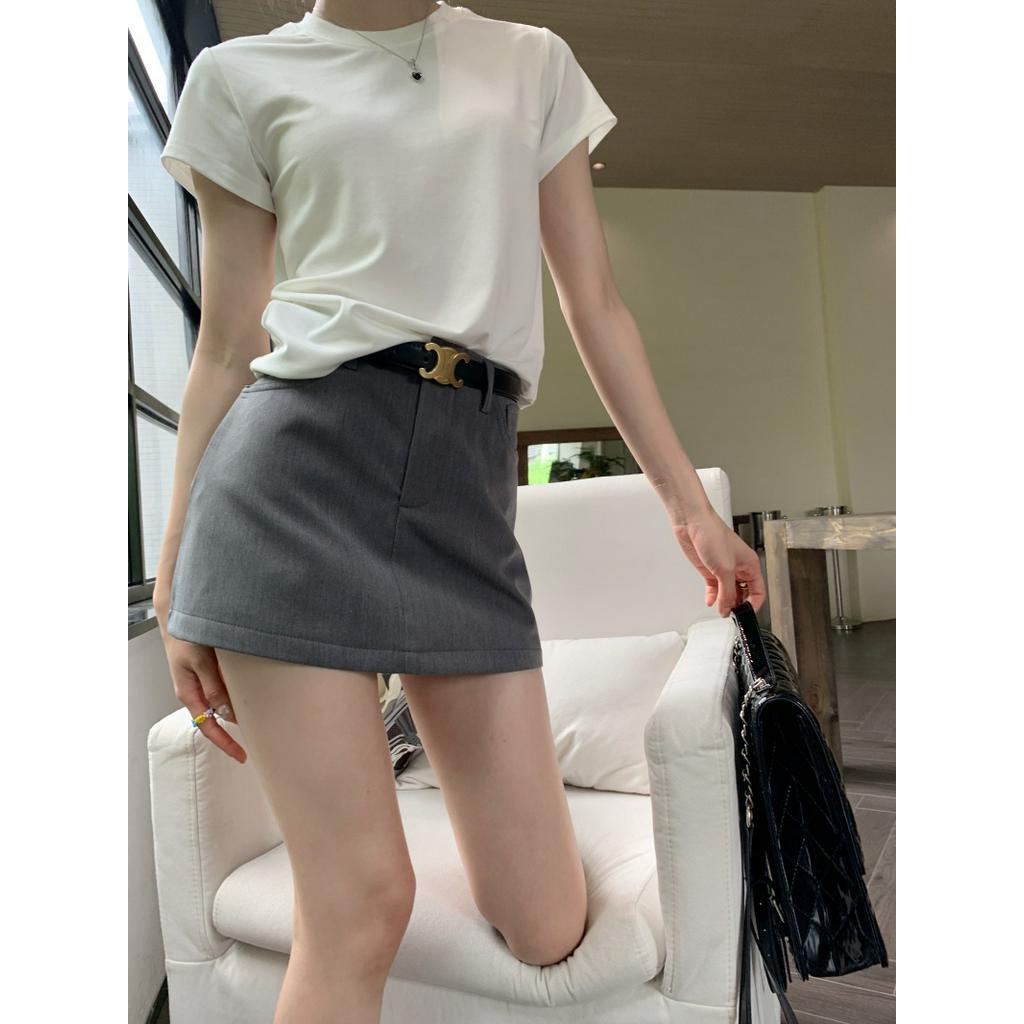 Chân Váy Chữ a Lưng Cao Màu Xám 65239