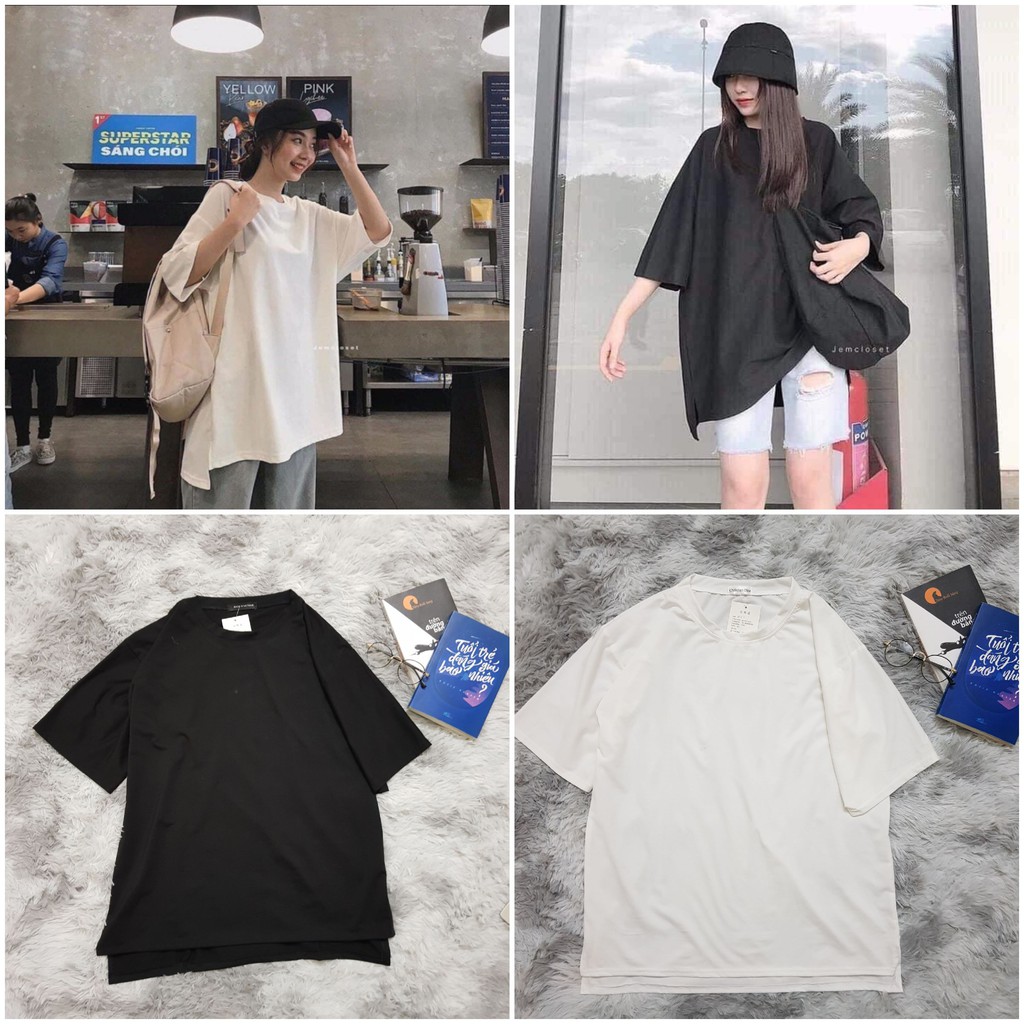 Áo Phông Nam Nữ👩UNISEX👱 Dáng Rộng Xẻ Vạt - Thun Tay Lỡ Bigsize Form To Cổ Tròn Phong Cách