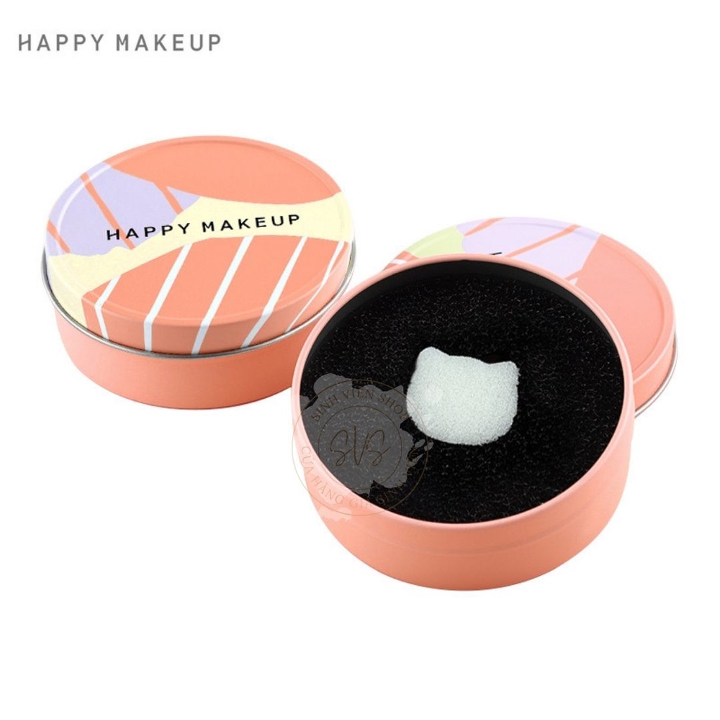 Hộp phủi phấn làm sạch cọ trang điểm khô Happy Makeup