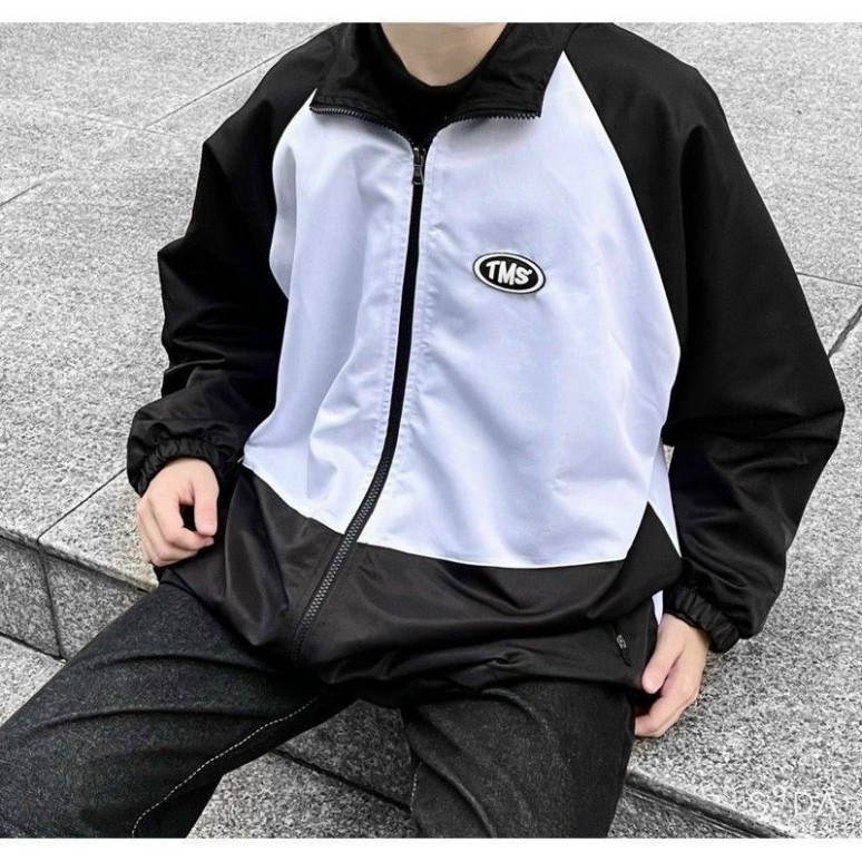 Áo Khoác Dù TMS LOGO MIDSIDE Nam Nữ Ulzzang Unisex Form Rộng Bomber Jacket