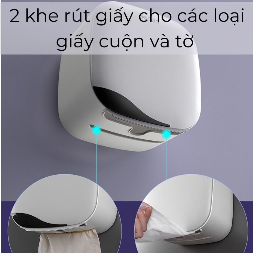 Hộp Đựng Giấy Vệ Sinh OENON Cao Cấp Dán Tường Treo Nhà Tắm, Kệ Để Đồ Nhà Tắm Chống Nước 2 Ngăn Tiện Lợi