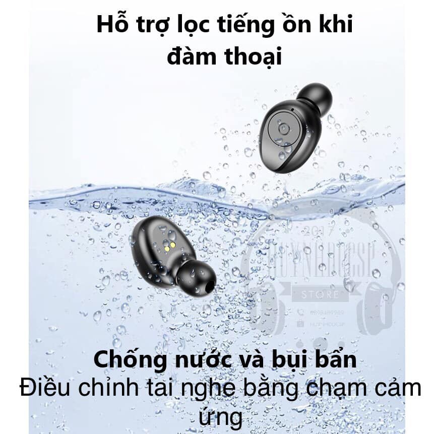 Tai nghe Bluetooth AMOI F9 TWS 5.0 bản QUỐC TẾ không dây cảm ứng chống nước IPX5