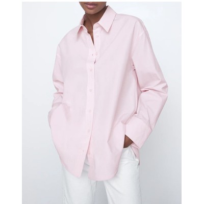 ÁO SƠ MI VẢI POPLIN ZRA NỮ DÁNG DÀI