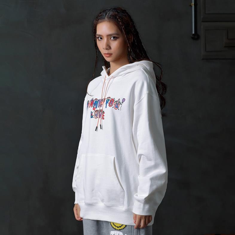 Áo hoodie trắng basic Try New Thinking, Áo nỉ bông  (N304)