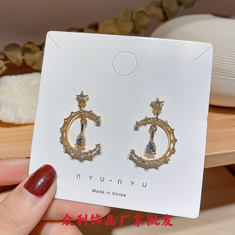 Bông Tai Mạ Bạc 2022 925 Hình Giọt Nước Đính Đá Sang Trọng Cho Nữ