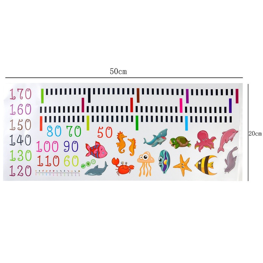 Miếng dán đề-can hình thước đo chiều cao của bé, gỡ ra dễ dàng