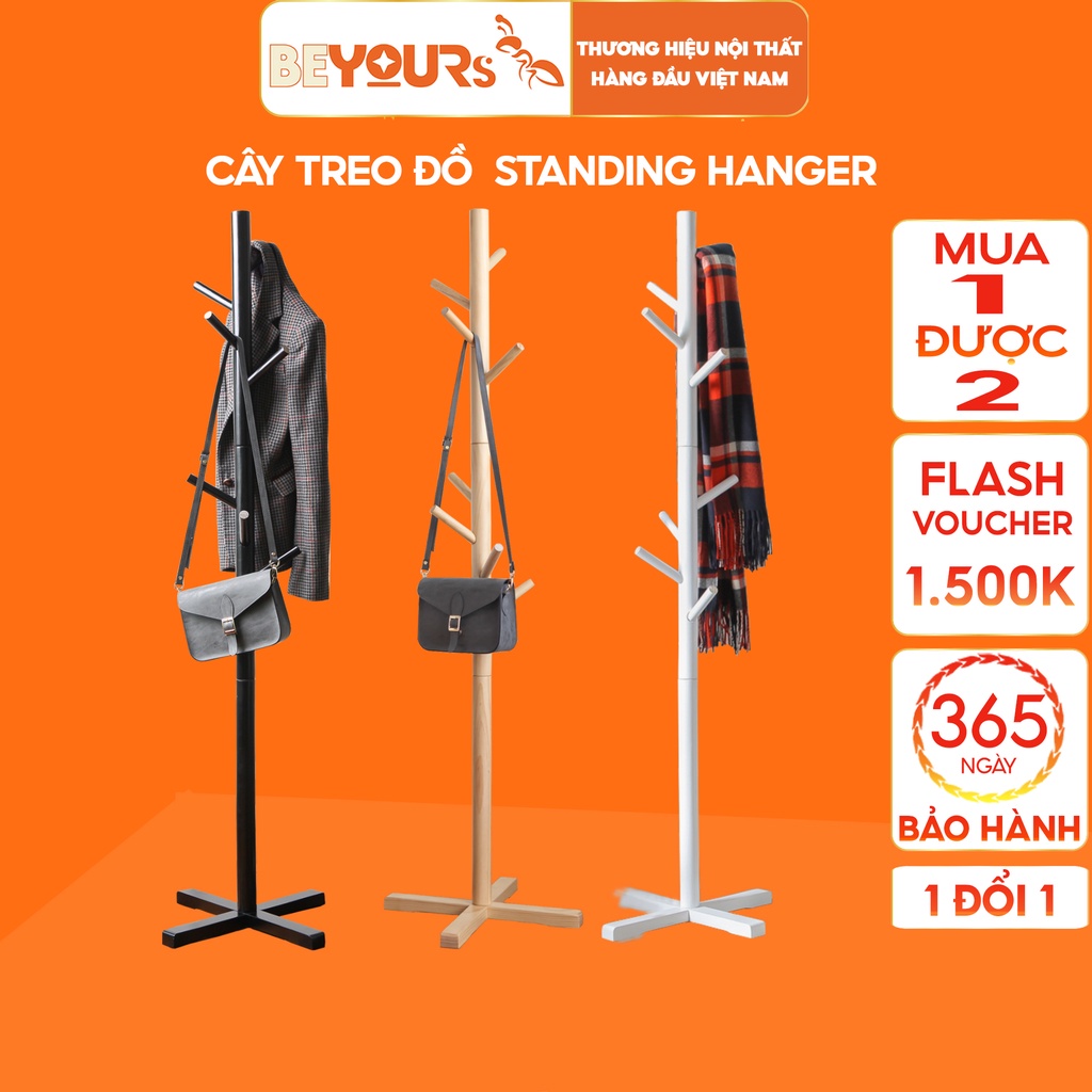 Cây Treo Móc Quần Áo Đồ Gỗ BEYOURs Thông Minh Standing-Hanger Đa Năng Nội Thất Phòng Ngủ